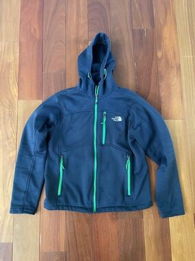 The North Face Navy Fleece Jacket with Black Logo Tag